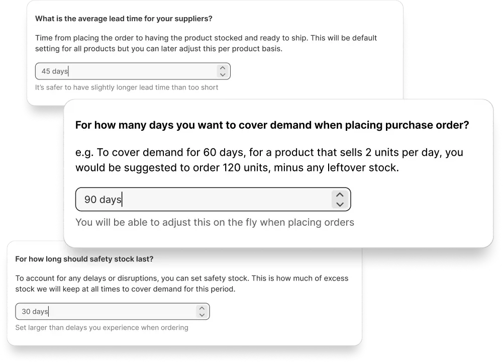 Sensible Forecasting setup inside Shopify admin